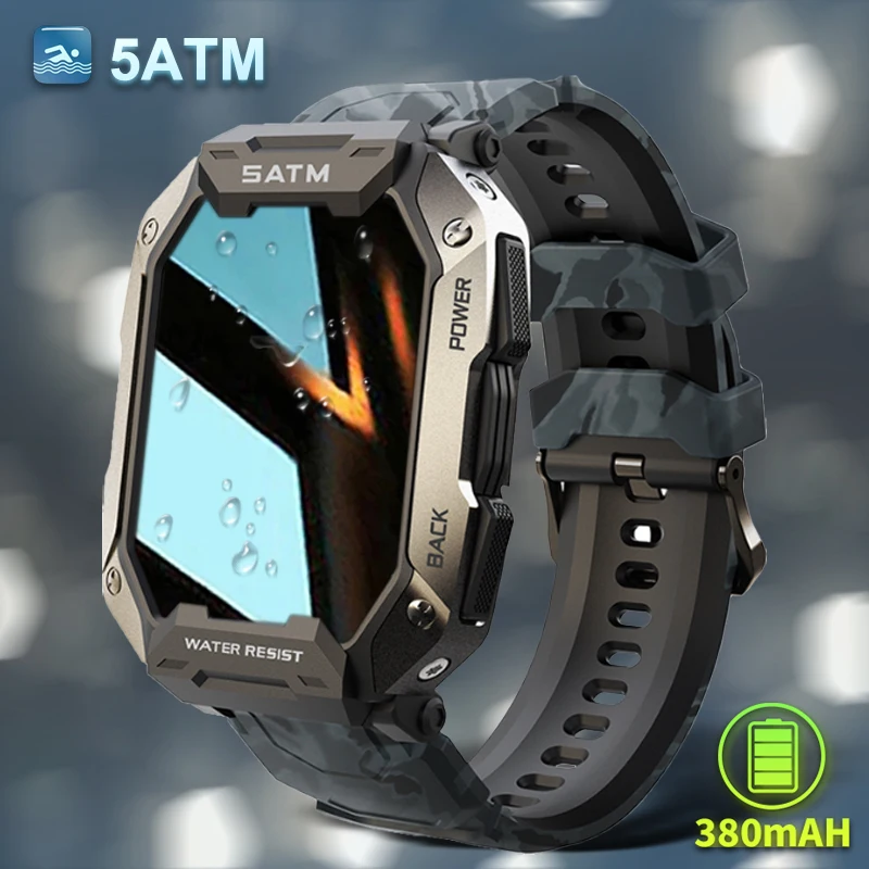 

Новинка 2022, умные часы с сенсорным экраном для Android Xiaomi, фитнес-часы с функцией измерения кровяного давления и кислорода, водонепроницаемые умные часы 5 АТМ, мужские военные часы