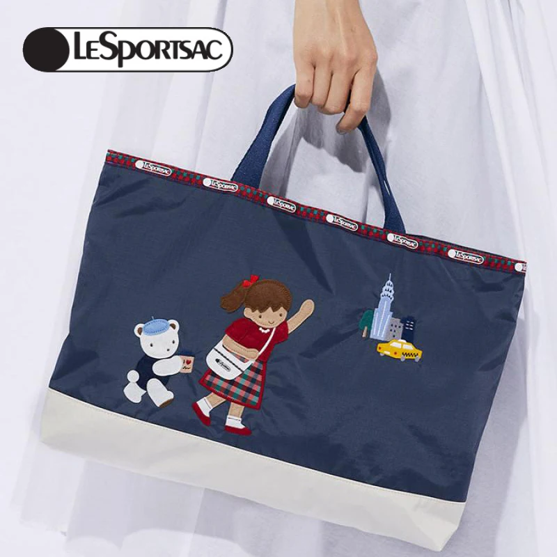 

Genuine LeSportsac Familiar Tote bag Cute New Shoulder Bag Portable Large Capacity Tote Bag Shopping Bag Mommy Bag Yoga Bag