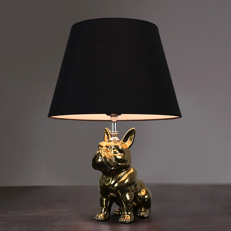 

Nordic Modern Puppy Ceramic Table Lamp Bedroom Bedside Children's Study Light Luxury Creative Decorative Lamp Bedroom Lamp