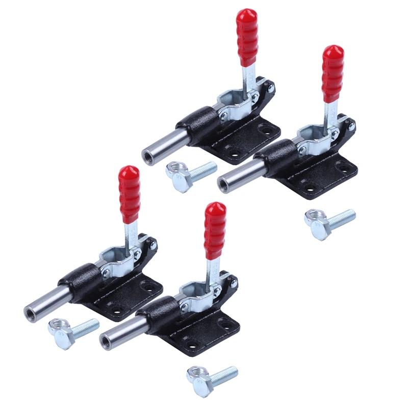 

4Pcs Toggle Clamp 90 Degree Capacity 227Kg 500Lbs 32Mm Plunger Stroke Push Pull Toggle Clamp Rod Arm Welding Machine