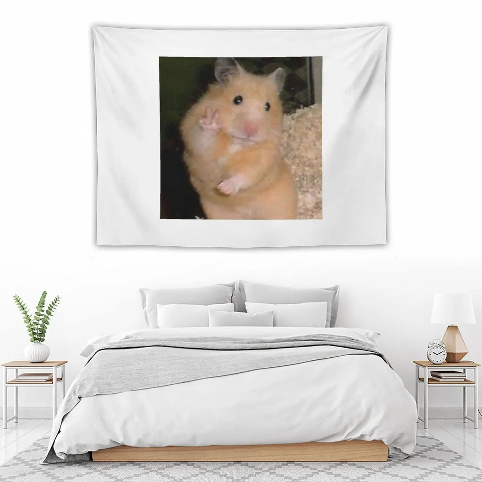 Настенный гобелен в виде хомяка с надписью peace комнатный декор домашний