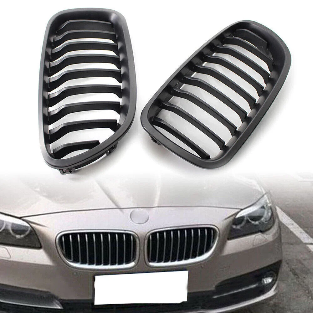 

Matte Black Front Kidney Grille Grill Painted For BMW Sedan F10 F11 M5 2010-2016