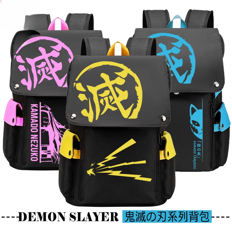 

Ghost Slayer Anime Peripheral Backpack Men's and Women's Backpack Student School Bag Trendy Children's Birthday Gift