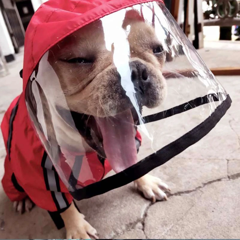 

Pet Dog Raincoat Waterproof Detachable Rain Jacket Dogs Water Resistant Clothes for Dogs Fashion Patterns Pet Coat for Rainy Day