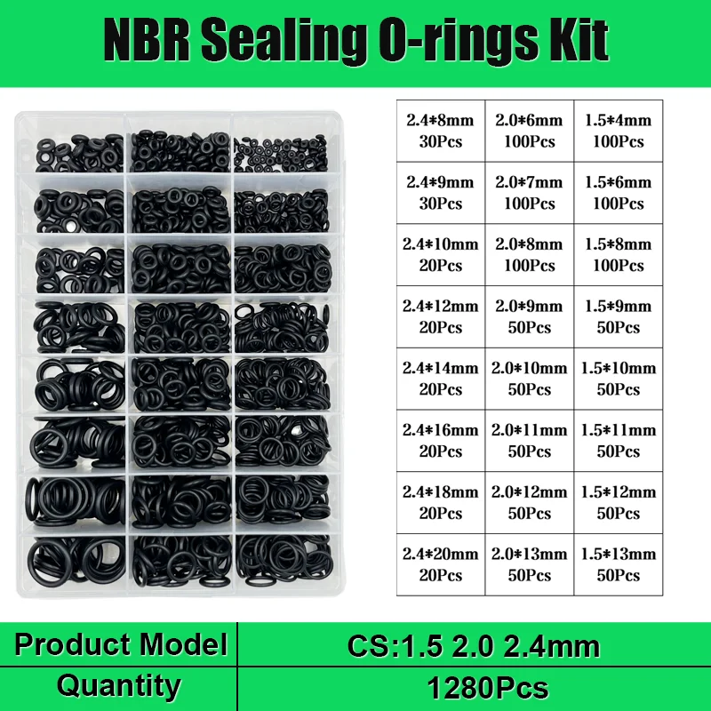 Комплект уплотнительных колец NBR, маслостойкие универсальные гидравлические сантехнические резиновые прокладки, уплотнение автомобильного крана, ремонт Oring
