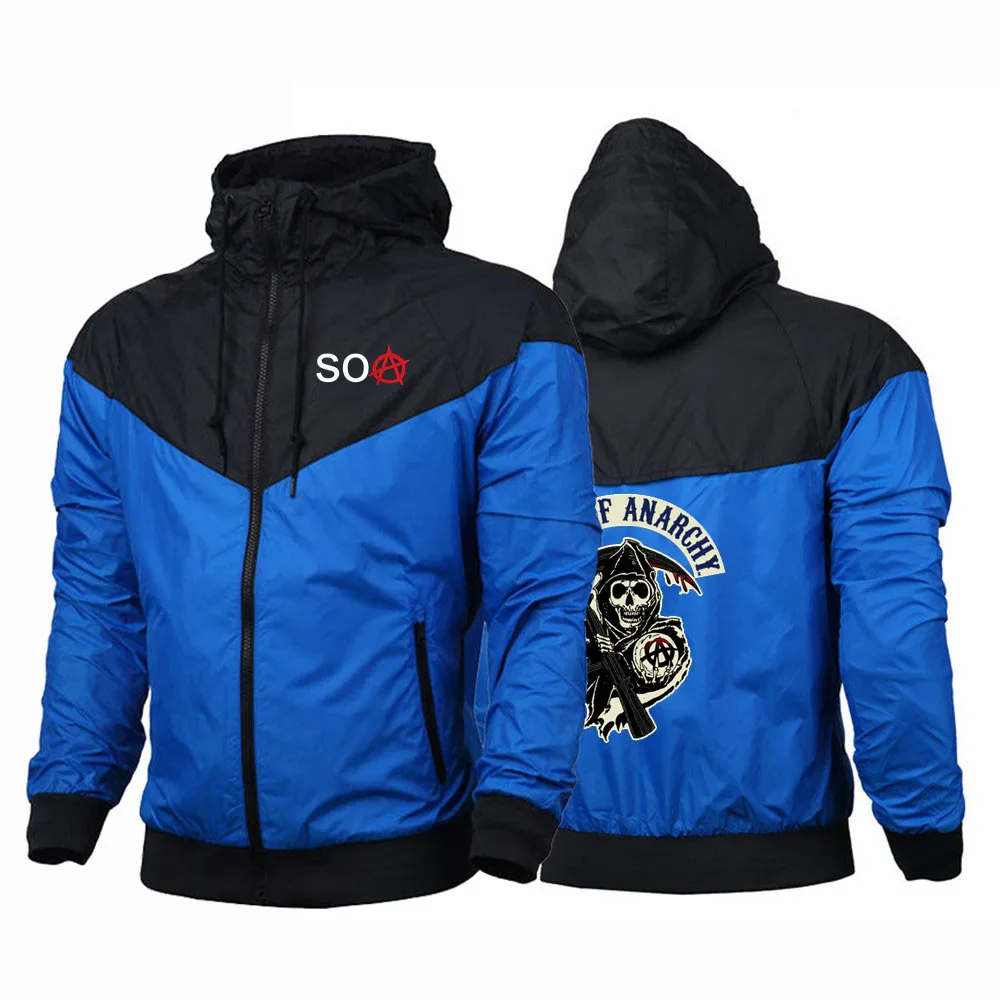 

Летние мужские ветрозащитные водонепроницаемые спортивные лоскутные куртки на молнии в стиле Харадзюку панк толстовки с капюшоном