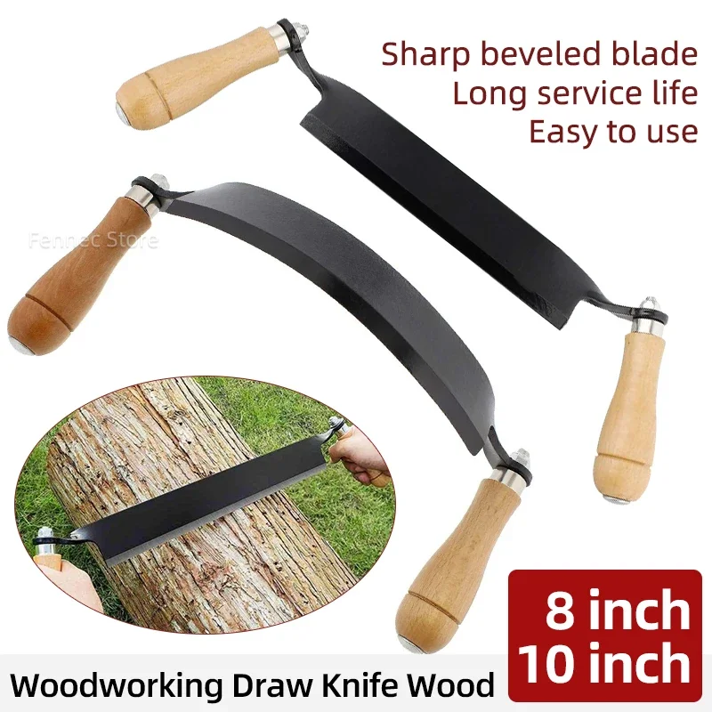

8/10inch Woodworking Draw Wood Carving Curved Draw Shave Manganese Steel Straight Draw Shave Tool for Log