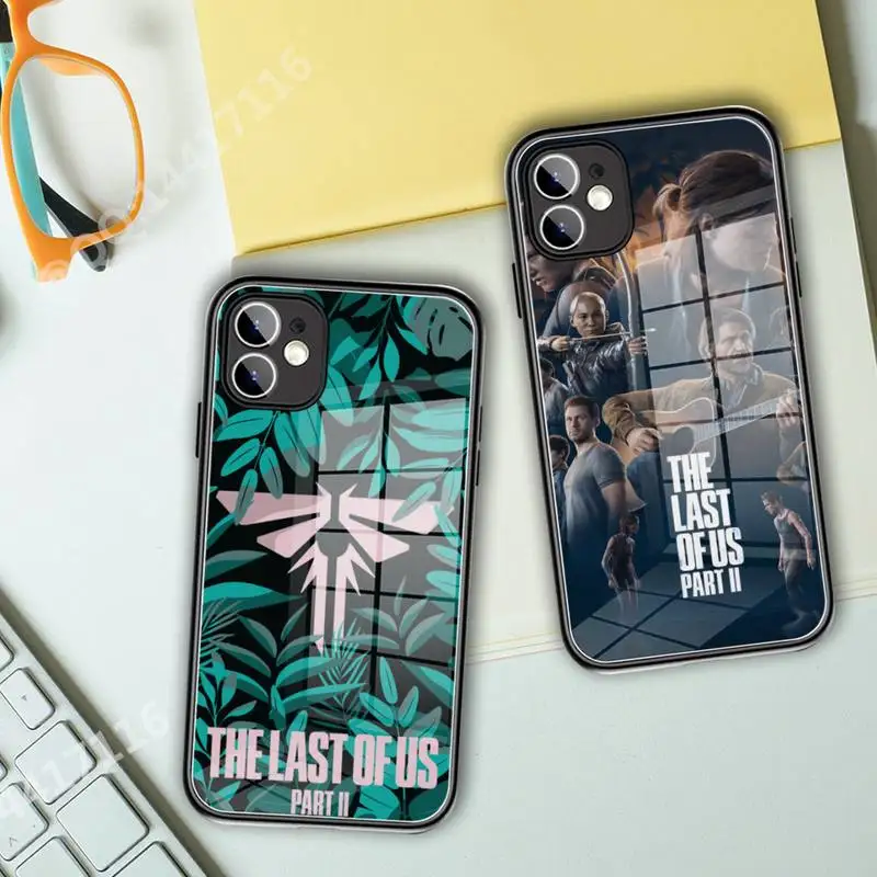 

Game Last of Us Joel Ellie Phone Case Tempered Glass For iPhone 13 11 Pro XR XS MAX 8 X 7Plus 12 Mini phone Full Coverage covers