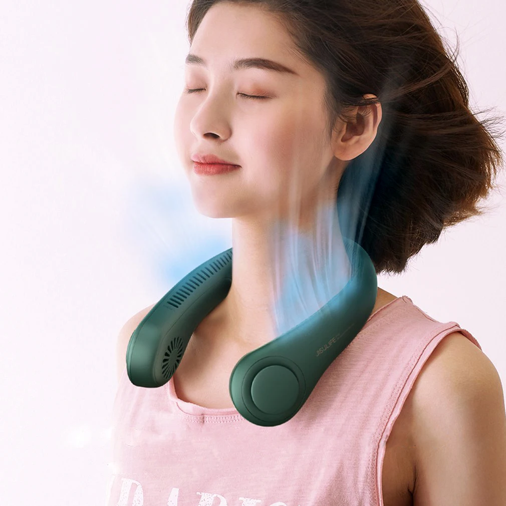 

Portable Hanging Neck Fan USB Leafless Rechargeable Electric Wireless Neckband Fan Air Conditioning Cooler for Sports,Camping