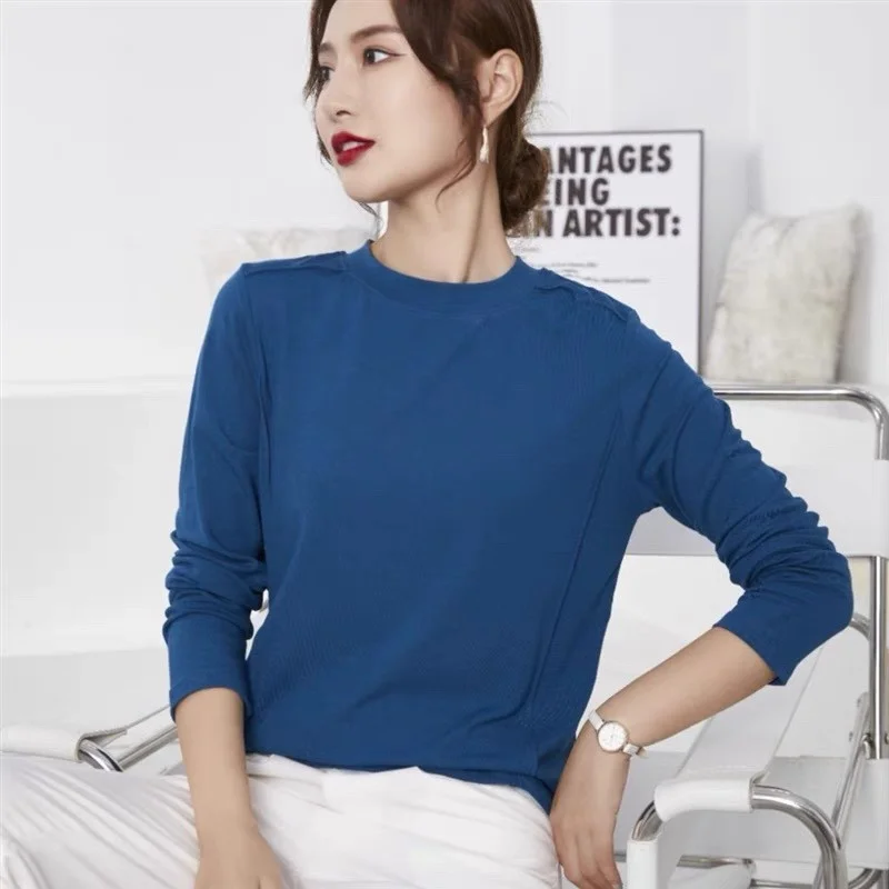 Популярная женская рубашка A02 с длинным рукавом флисовой подкладкой