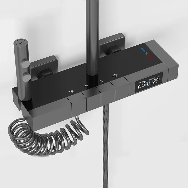 Цифровая Душевая система Piano Роскошный дизайнерский четырехфункциональный