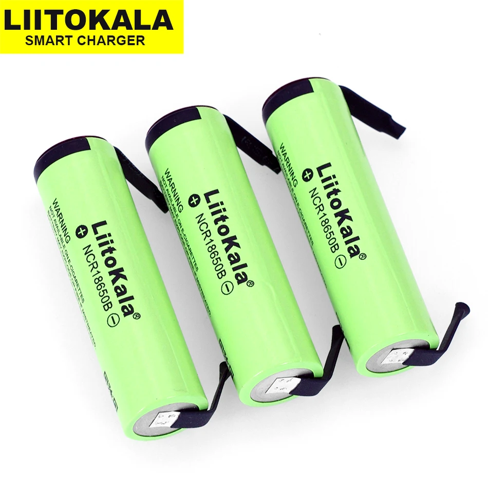 

1-10 pces liitokala original novo ncr18650b 3.7v 3400mah 18650 bateria de lítio recarregável + peça de níquel diy