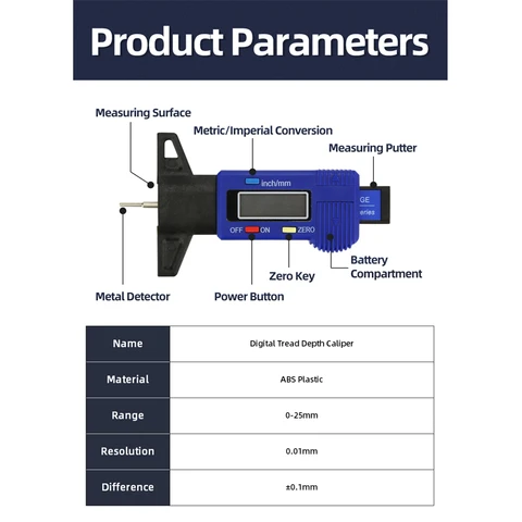Цифровой толщиномер шин Tooleye