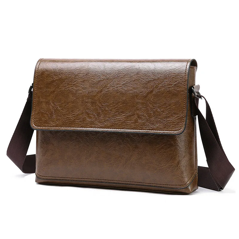 

Высокие деловые сумки для ноутбука, мужская кожаная сумка через плечо, вместительные дорожные модные мессенджеры на ремне