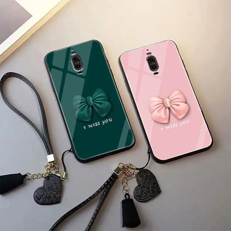 

Suitable For Huawei Mate 9 Pro Phone Case, Bow Shaped Glass Mirror, Fashionable For Women