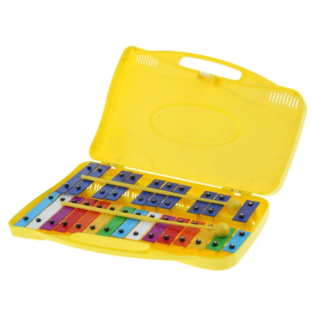 Красочный 25-тональный ксилофон с футляром для детей музыкальная игрушка