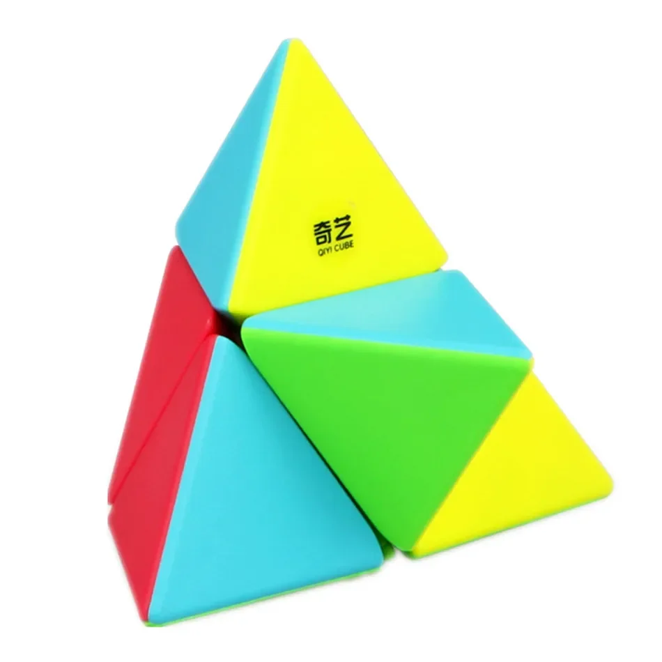 Фото QIYI Speed Cube 2x2 Куб-пирамида без наклеек Волшебные кубики Профессиональные головоломки 2x2x2 Развивающие игрушки для детей №3
