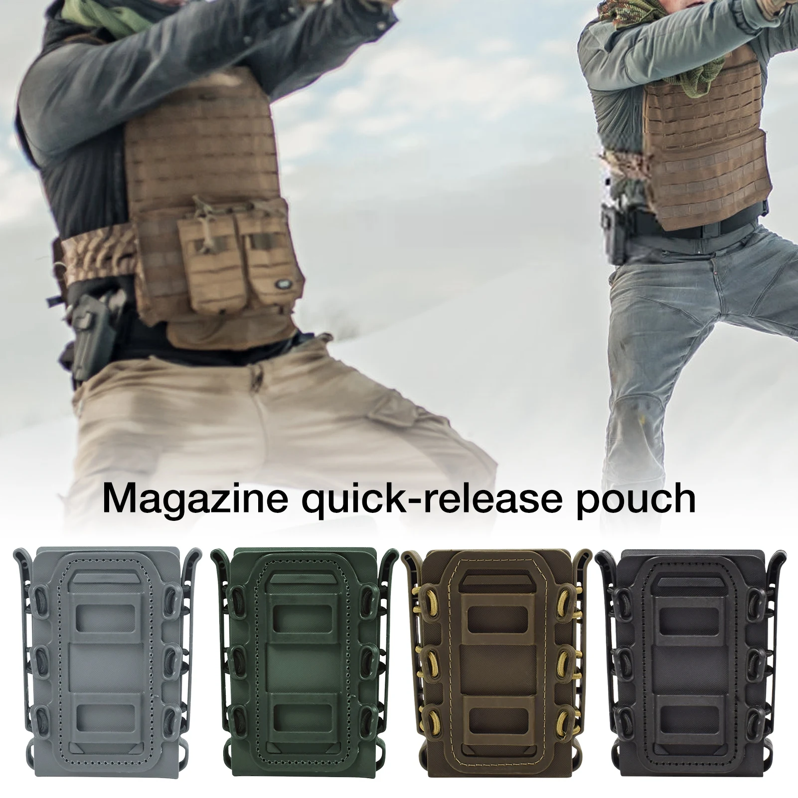 

Durable Magazine Pouch Mag Molle 5.56/7.62 Quick Release Pouch Mag TPR Nylon Case Box Hunting Gear For Molle System 2022