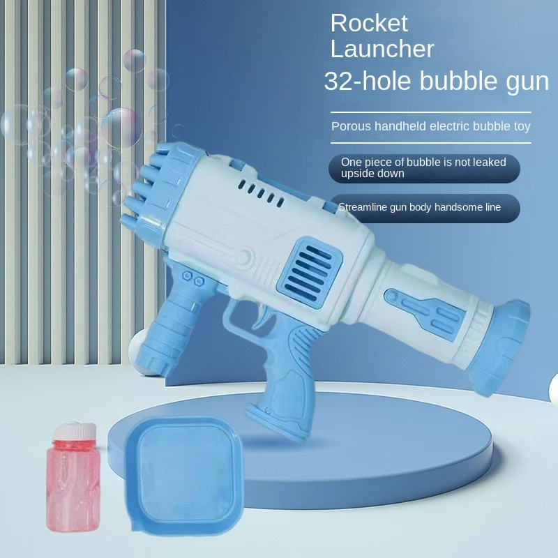 

32-Hole Bazooka Bubble Machine Handheld Children's Electric Bubble Blowing Gun Toy