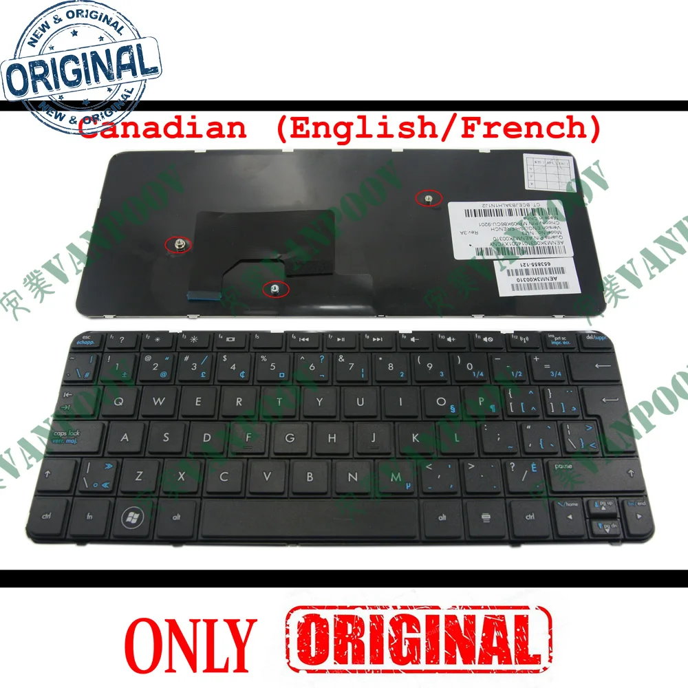 Клавиатура для ноутбука HP mini210-2000 MINI 210-4000 210-2000 210-3000 1103 1104 110-3500 Black Canadian French/English 653855