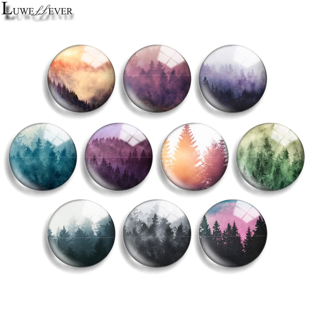 

12mm 10mm 20mm 25mm 30mm 40mm 792 Forest Mix Round Glass Cabochon Jewelry Finding 18mm Snap Button Charm Bracelet