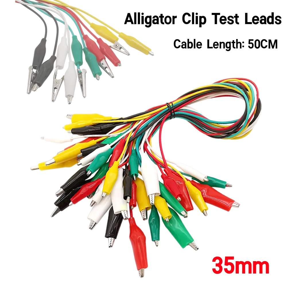 

10PCS 35mm Double-ended Alligator Clips Electrical DIY Test Leads Roach Test Jumper Wire Connector Crocodile Battery Cable Clips