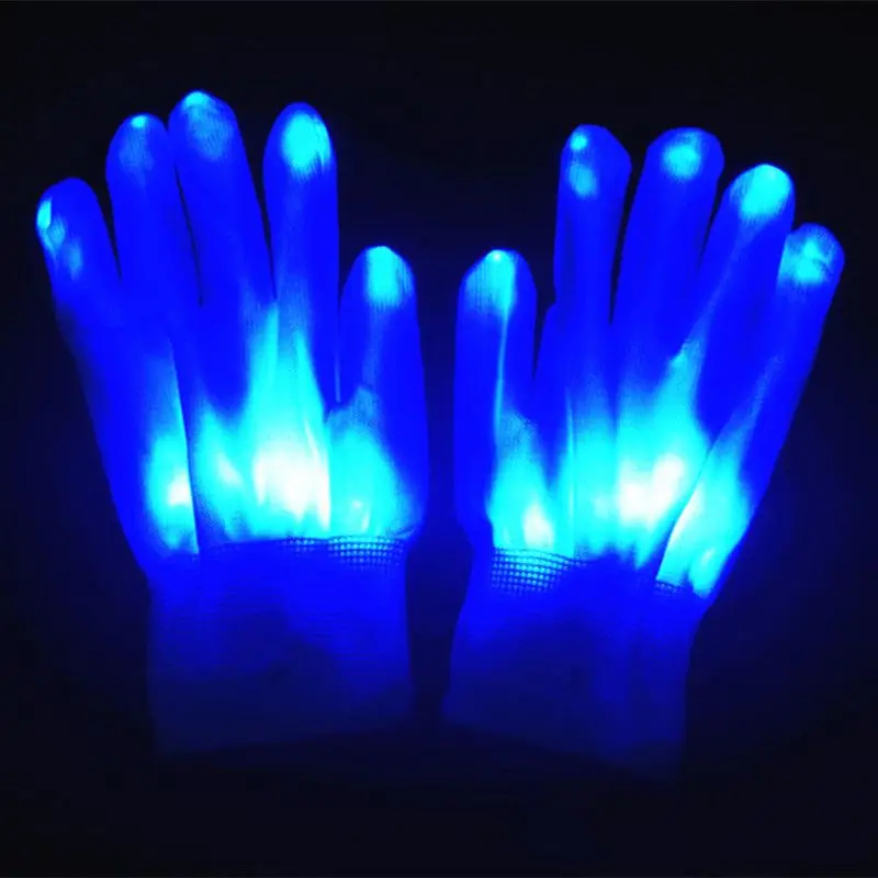

Luminous Skull Gloves Stage Costume Glowing Flashing Neon Guantes LED Light Gloves Christmas Halloween Costume Supplies Props