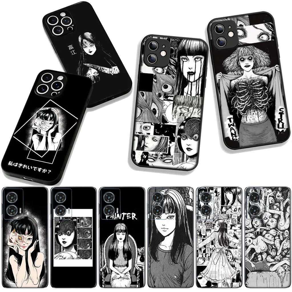 Фото Чехол ужасов комиксов junji ito Tomie Tees для Motorola Moto G24 G54 G05 G45 G55 G75 G9 G85 G15 Power Edge 50 30 Fusion 40 neo Pro №4