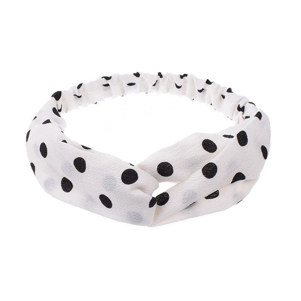 Обруч для волос в черно-белую Горошек женский модный обруч с кроличьими ушками