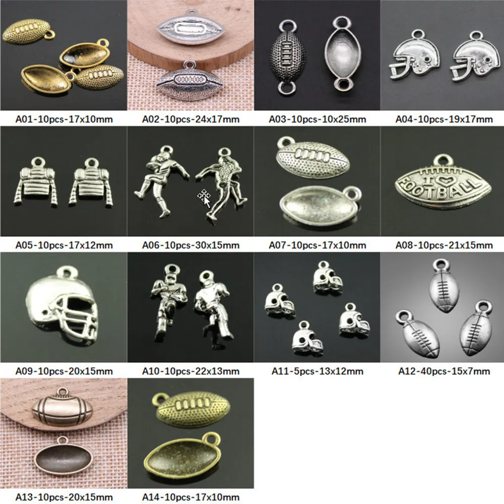

New Arrival Football Charms For Jewelry Making Gifts For Women