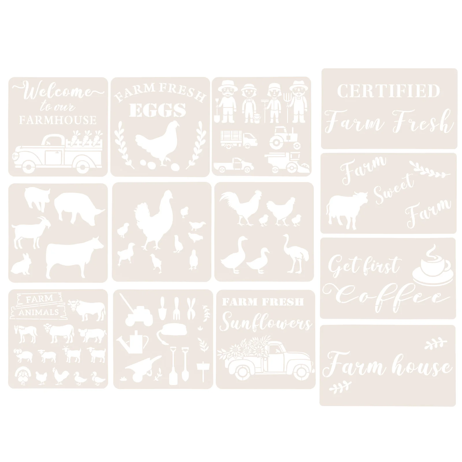 

13pcs Durable Funny Unique DIY Drawing Stencils Painting Template Hollow Stencil