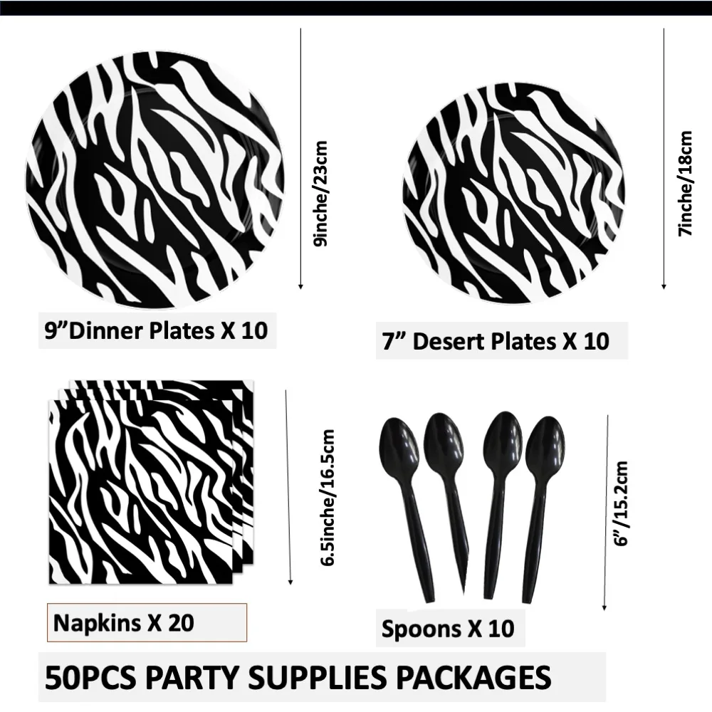 

Салфетки Zebra 50 шт., тарелки для дня рождения, праздника для будущей матери, свадьбы, детского дня рождения, торжества