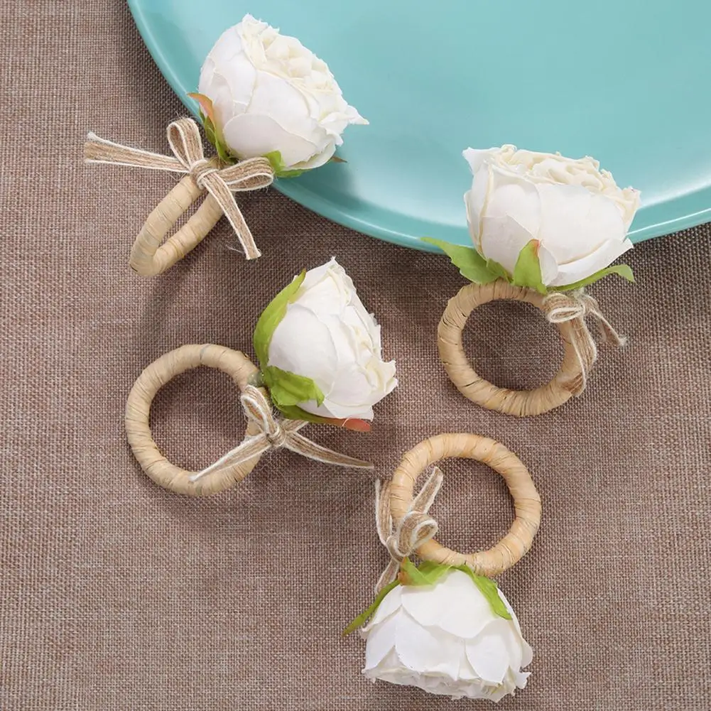 

Зажим для свадебных салфеток, из искусственной розы