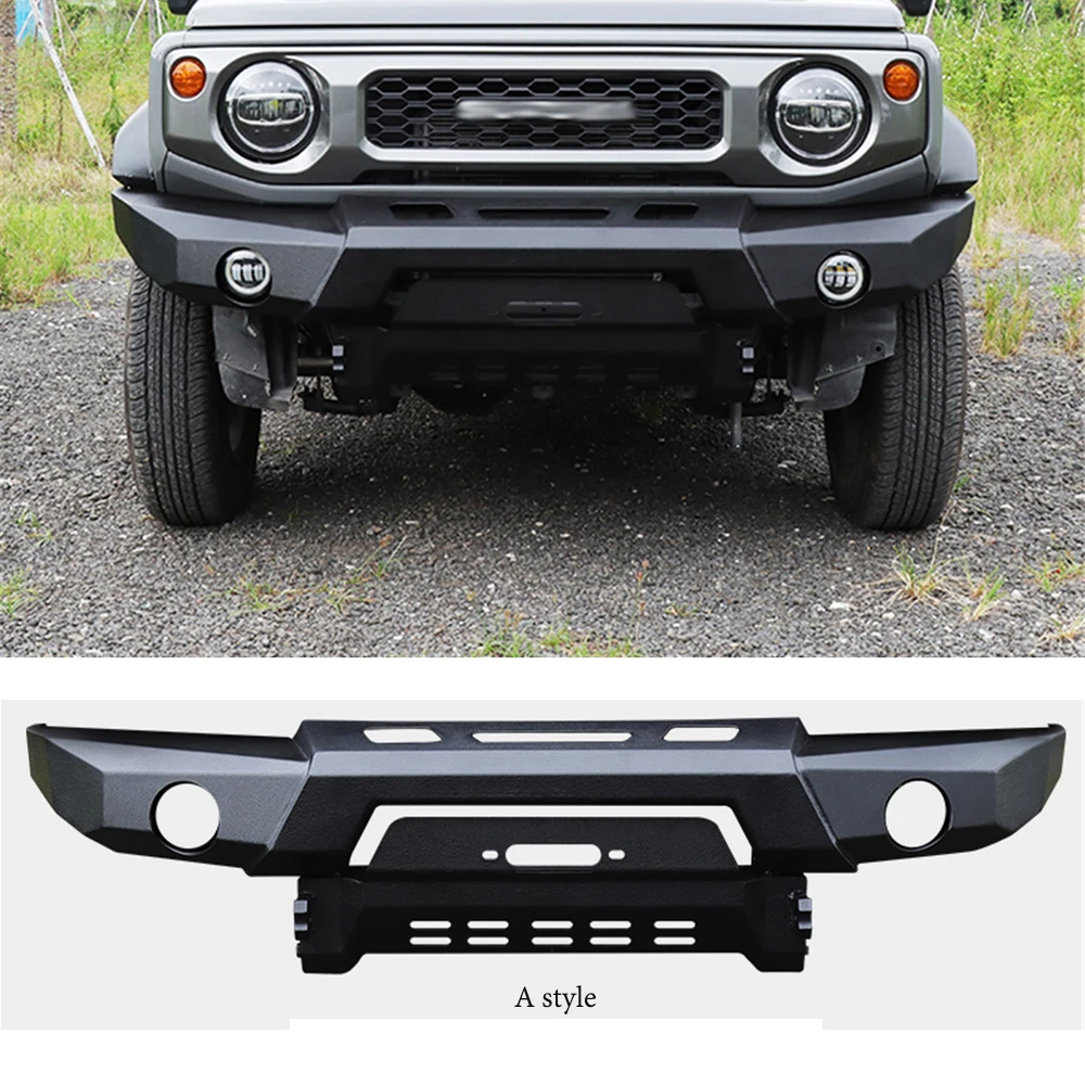 

Front Bumper Under Guards Replacement Kit Prevent impact Electric Winch Towing Trailer Steel for Suzuki Jimny 2019-22 Auto parts