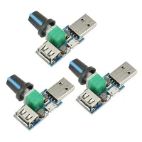 3pcs 5w usb fan air volume speed stepless governor module usb speed controller dc 5v usb male input dc4 12v to 2 5 8v