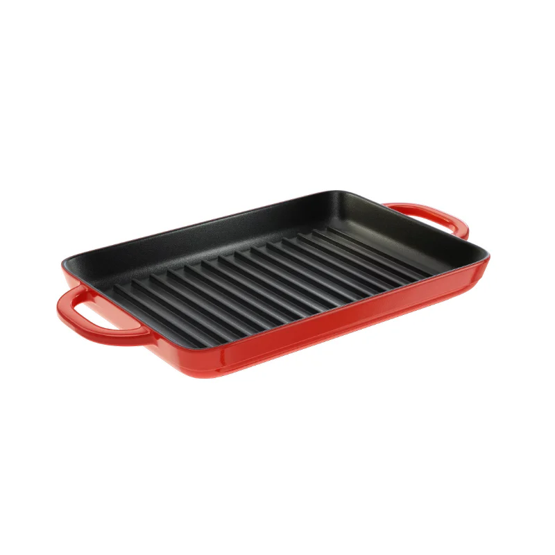 

Lodge Cast Iron Enameled Cast Iron Grill Pan, Red