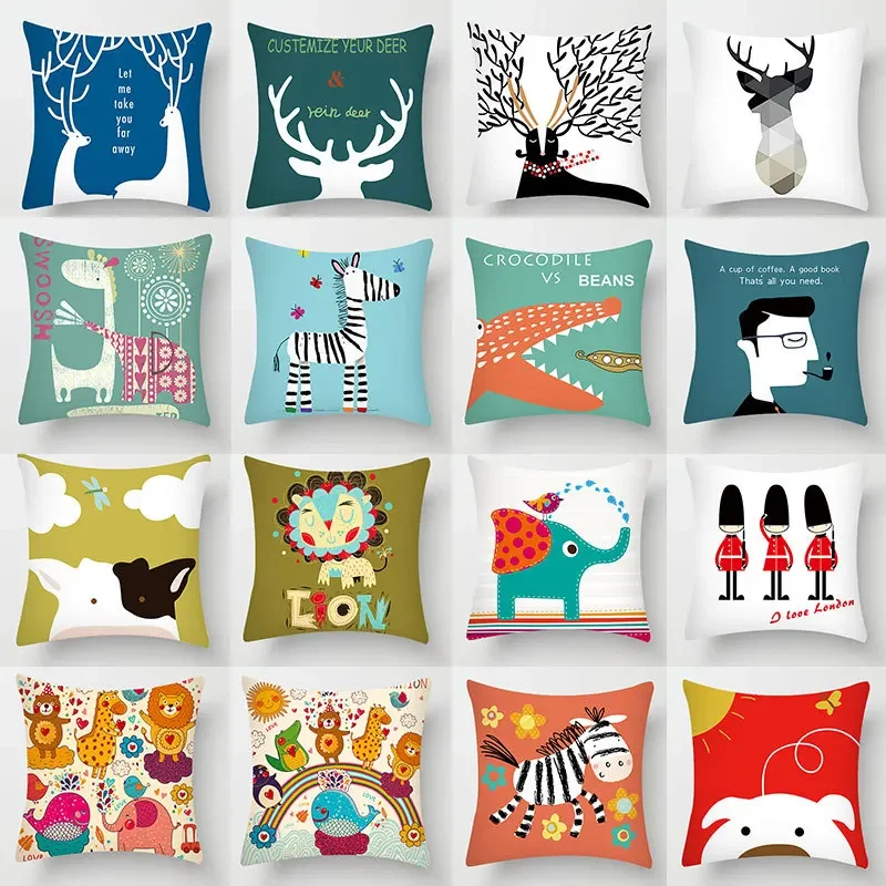 Симпатичная наволочка с мультяшным принтом для спальни подушка из полиэстера Dofa