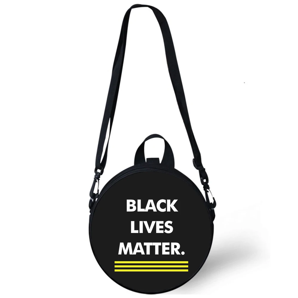 BLM Black matter fashion Child kindergarten Bag 3D Print Crossbody Shoulder Bags For School Women Mini Round Bagpacks Rugtas Bag