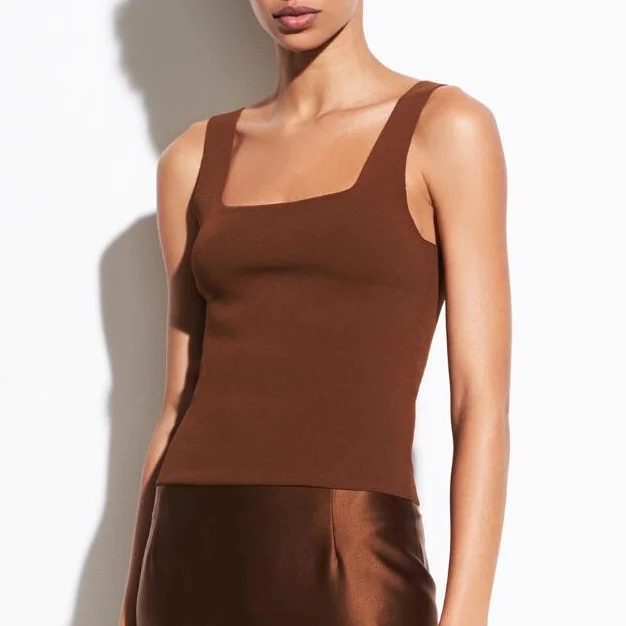 

Women Tops Knitted Camisole Bottoming Casual Simple Tank Vest