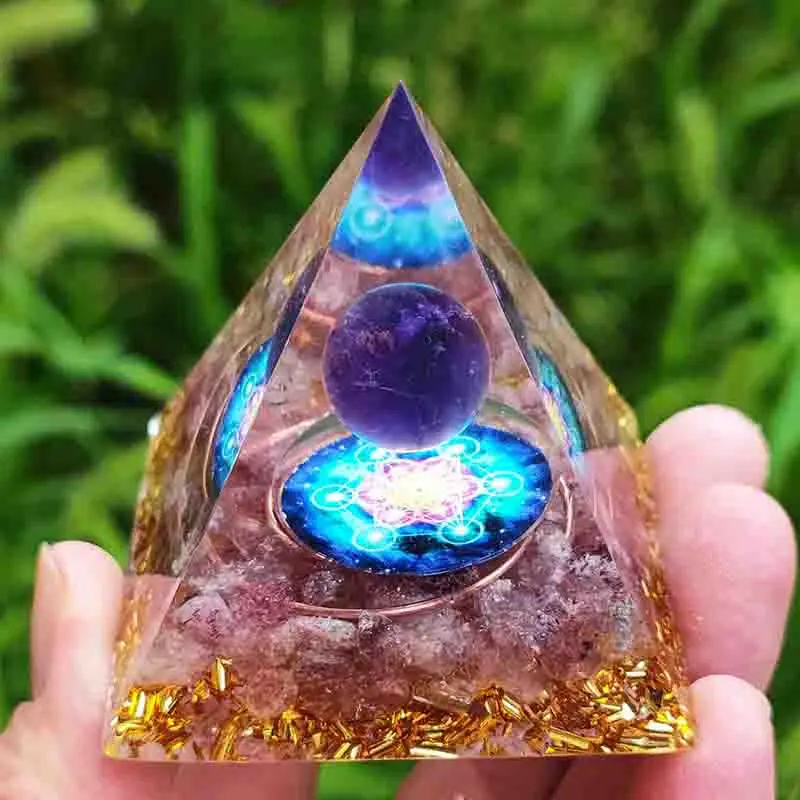 

Естественная копия оргонита Пирамида ОРГОН энергия Клубника Кристалл исцеляющая Смола генератор медитация орнамент