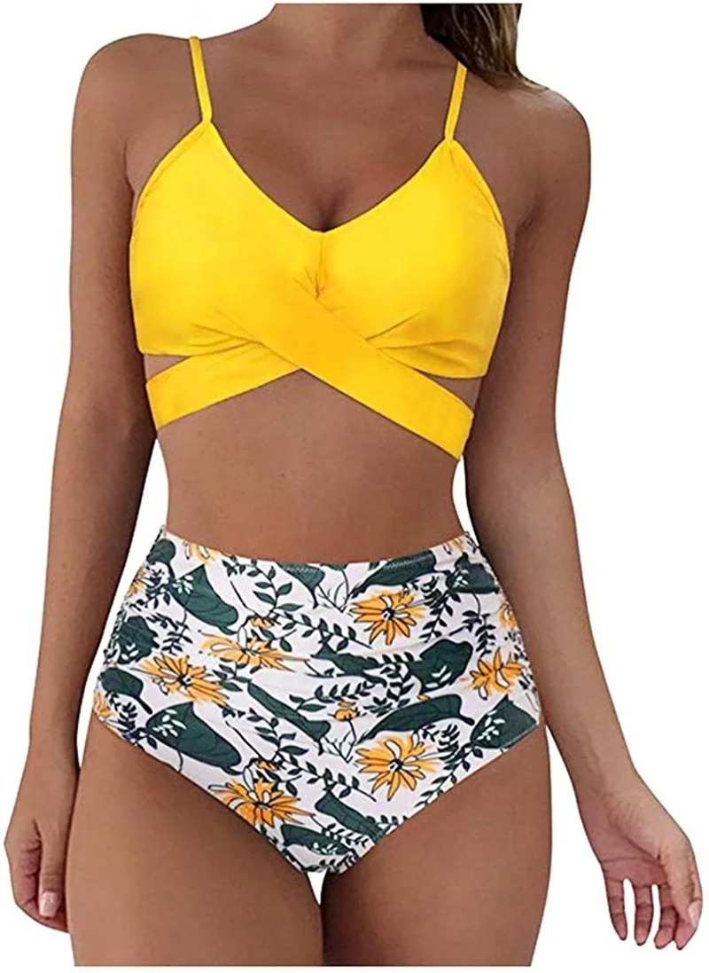 Сексуальный женский купальник бикини из двух предметов на бретельках купальный