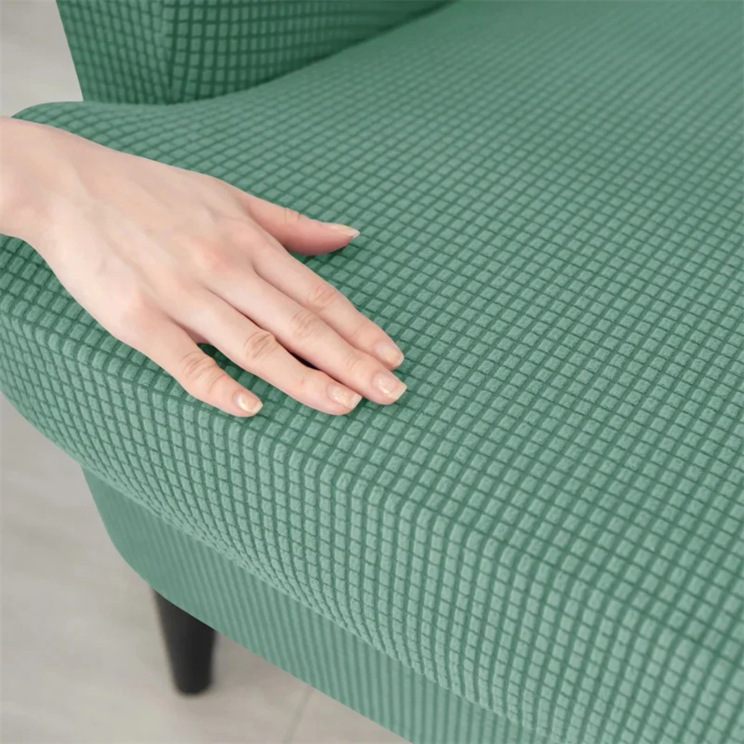 Чехлы на стулья с мягкой флисовой спинкой - Эластичный съемный чехол для кресла