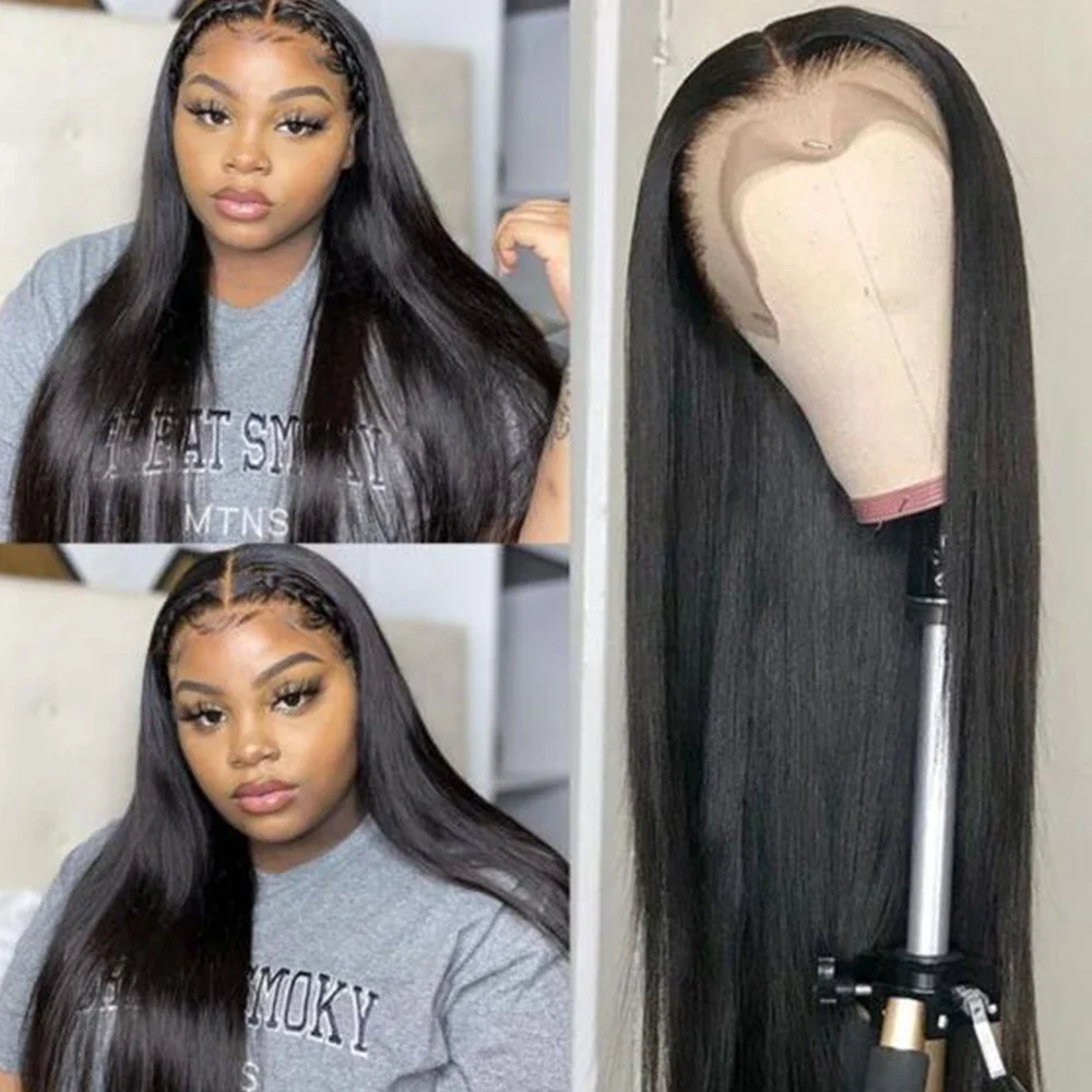

Straight Lace Front Wig Human Hair 13x4 Brazilian Straight Human Hair Lace Fronta Wig with Baby Hair for Black Women Pre Plucked