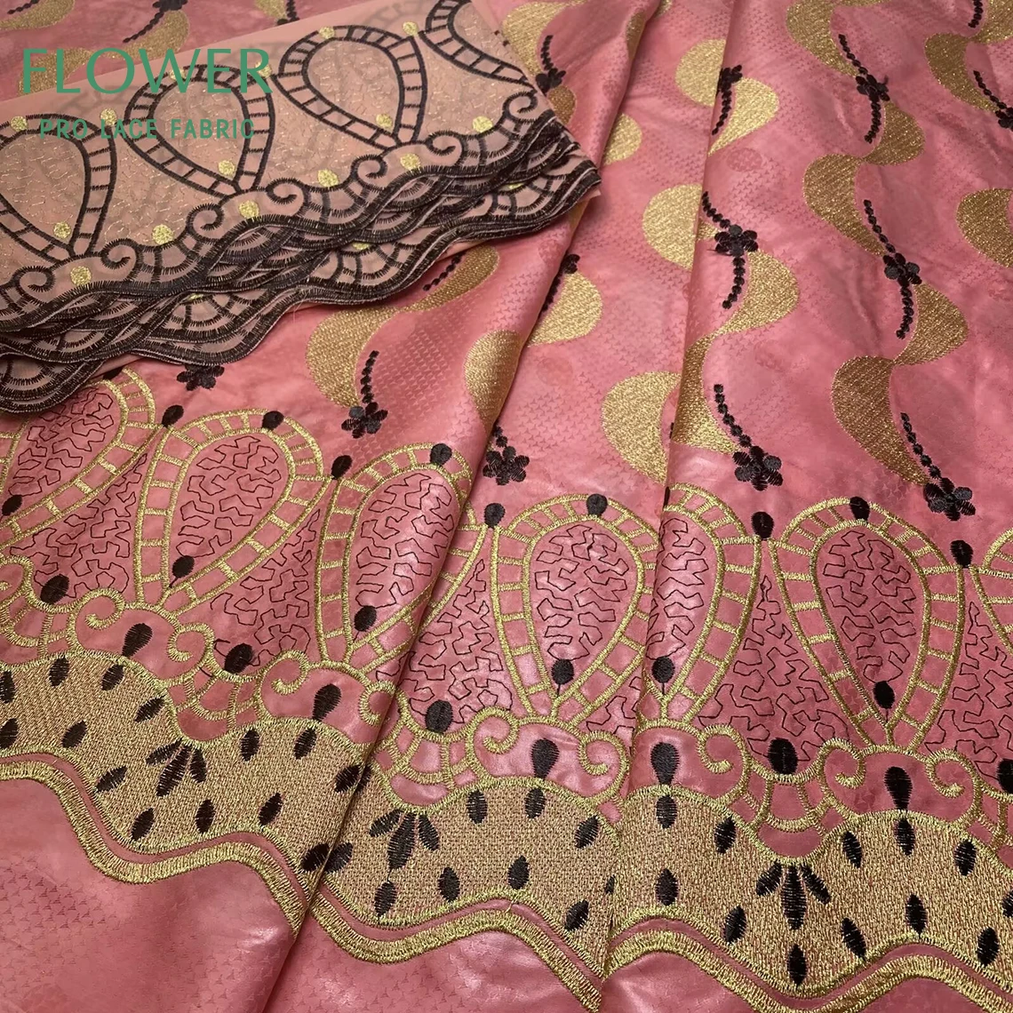 5 + 2 ярда первое качество Bazin Riche с парчовой вышивкой 160 см XXL духи 70*60 100% хлопок