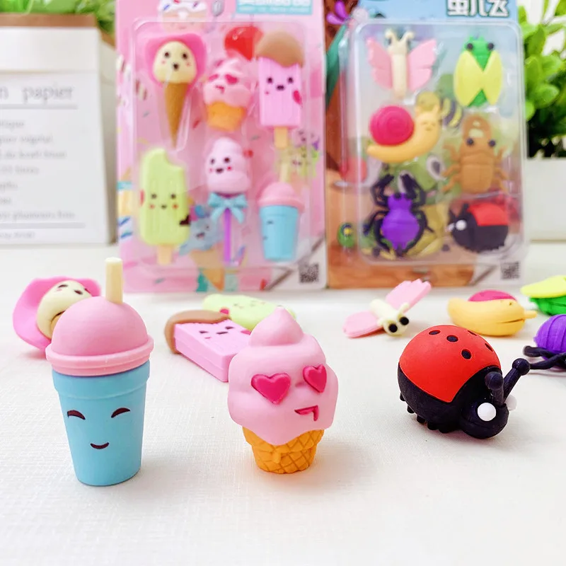

Children's Delicious Dessert Ice Cream Ice Cream Insect Shape Eraser Food Stationery