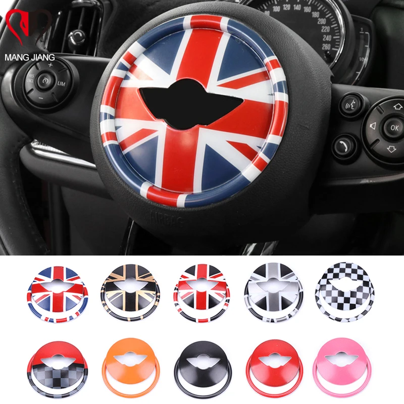 

2PCS Car Steering Wheel Center Panel Cover 3D Sticker Decals For Mini Cooper F54 F55 F56 F57 F60 Interior For Auto Accessories
