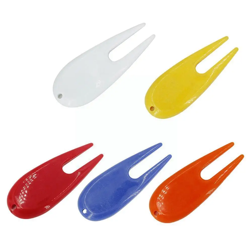 

10pcs Blue Yellow Plastic Golf Pitch Repair Tool Golf Compact Score Marker Fork Lightweight Ball And N0i3