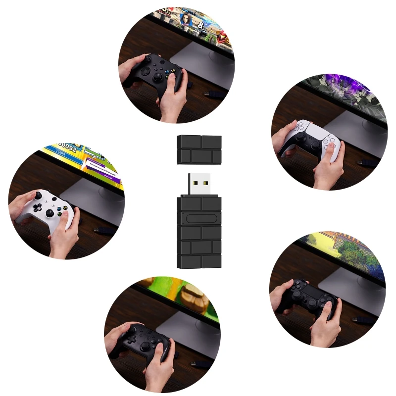 Адаптер для преобразования USB в геймпад BT 5 0 адаптер с двумя чипами NS Switch Pro/PS5/PS4 101A