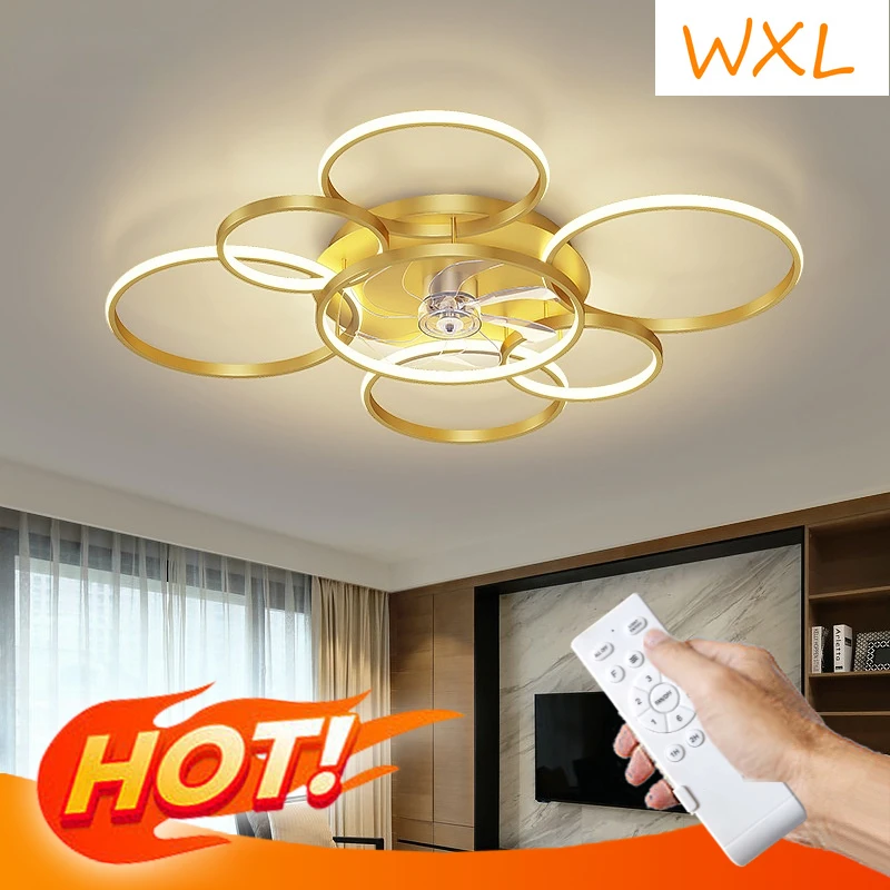 

Светодиодный потолочный вентилятор, круглый потолочный светильник в современном простом стиле, подходит для столовой, спальни и гостиной