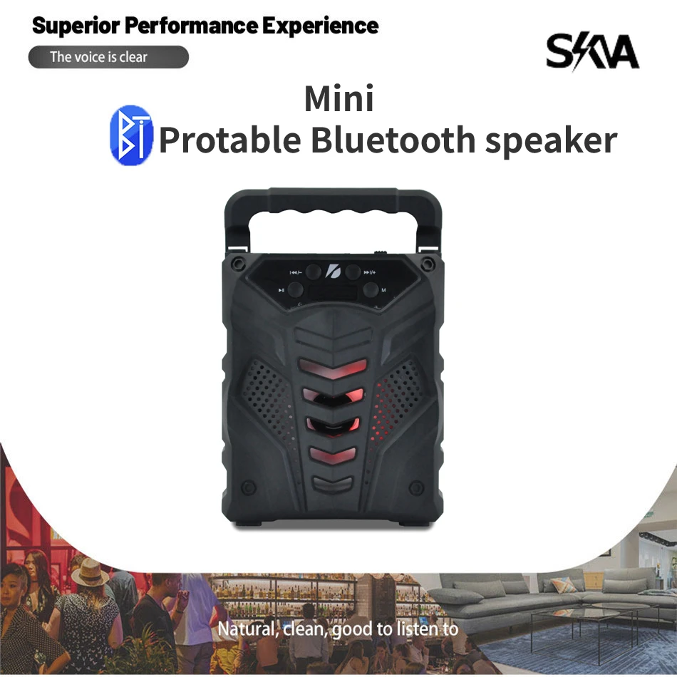 

Caixa De Som Bluetooth Portable Wireless Outdoor Boombox Bass Column Big Home Party Speaker Mini Size Support LED Lights